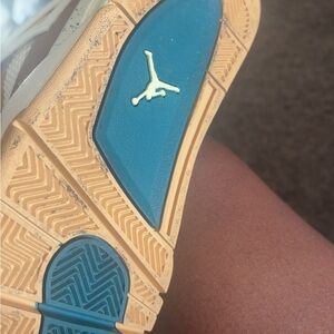 Jordan Sneakers with Blue and Tan Accents